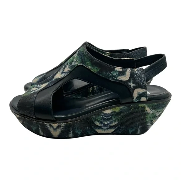 Camper Damas Green Navy Tropical Wedge Platform Sandals Women’s EU 38 US 7.5 - Picture 5 of 16